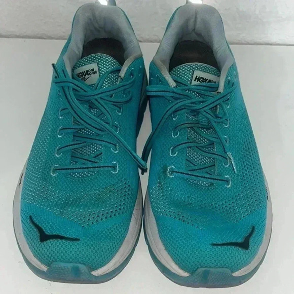 Hoka one one pro fly Mach turquoise sneakers size 8.5 - Picture 1 of 6